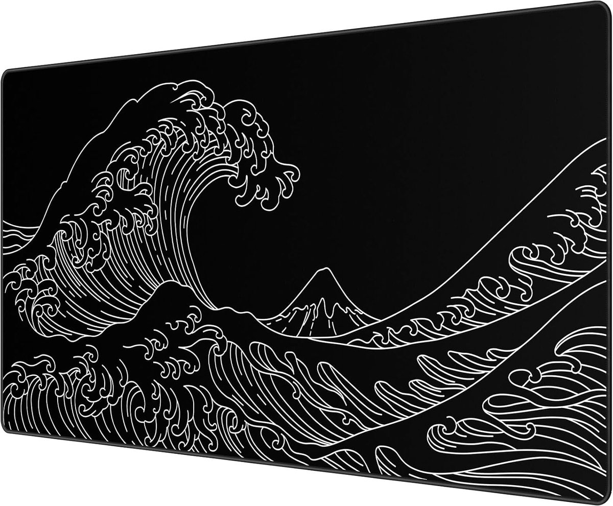 Thijox - XXL Speed Gaming Muismat Zwart 900 x 400mm - Waterdichte Antislip Muismat voor Computer, PC en Laptop - Bureauonderlegger met Fijn Geweven Op
