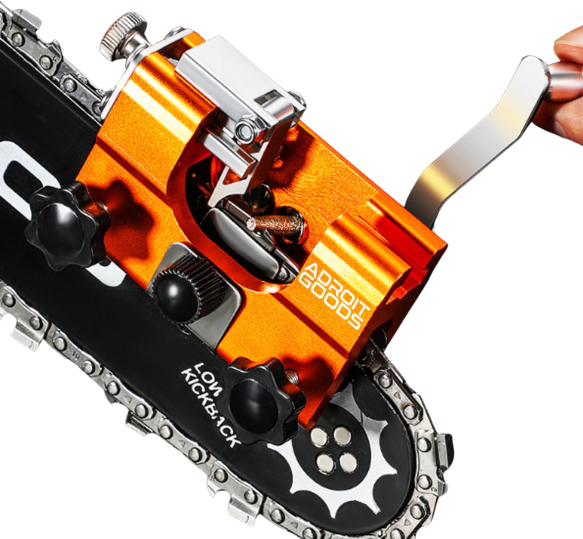 AdroitGoods Kettingzaag Slijper - Handmatig Kettingslijper Tool Aluminium Ketting Slijpset - Universeel Precisie Slijpen Compact Gereedschap