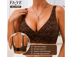 FA-VE Jelly Bra Panterprint – Jelly BH - Jellybra - Naadloze BH zonder Beugel – Comfortabele Push Up Bra – Dames Bralette met Uitneembare Pads - Panterprint - Maat M
