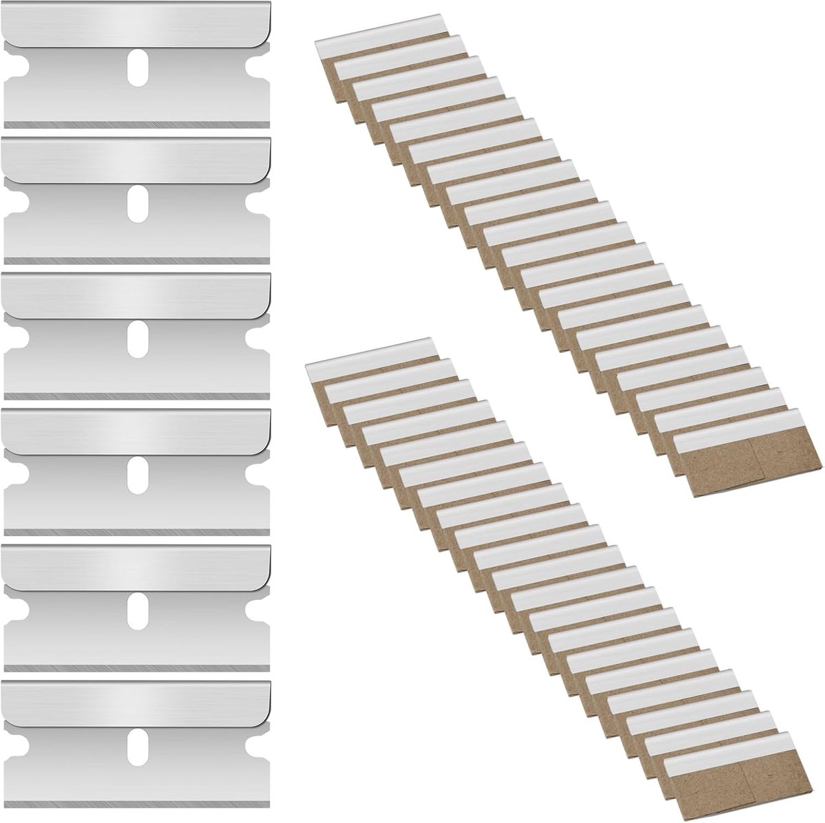 SnelShoppen - 40 Stuks Vervangende Schrapers Bladen, Eenzijdige RVS Schraper Bladen voor Keramische Kookplaten, Ramen, Auto, Huis en Tuin - 40mm x 20m