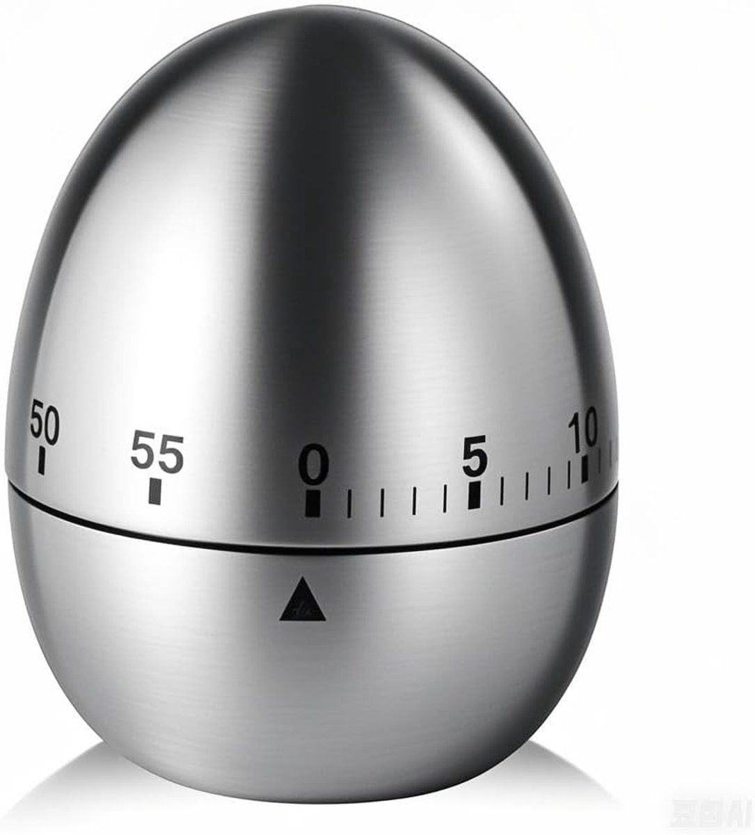 SnelShoppen - Keuken Timer - Mechanische Eitimer - RVS Keuken Klok - 60 Minuten Timer - Duurzaam en Roestvrij - Perfect voor Koken, Bakken en Feestjes