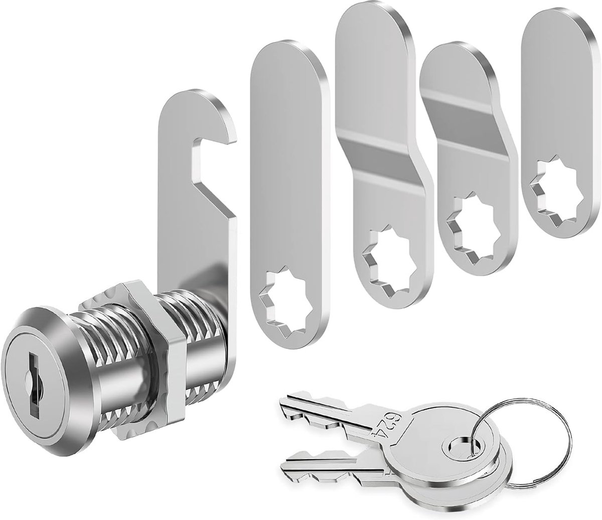 SnelShoppen - Letterbox Lock 25 mm - 5 Verschillende Lock Plates - Duurzame Zinc Alloy Sleutelslot voor Postbussen, Kastdeuren, Meubels