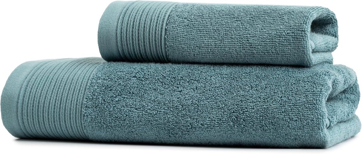 SnelShoppen - Luxe Handdoeken Set van 2, 100% Katoen, Ultra Zacht en Absorberend, 550 g/m², Lichtblauw, Voor Thuis, Badkamer en Gastgebruik, 50 x 100