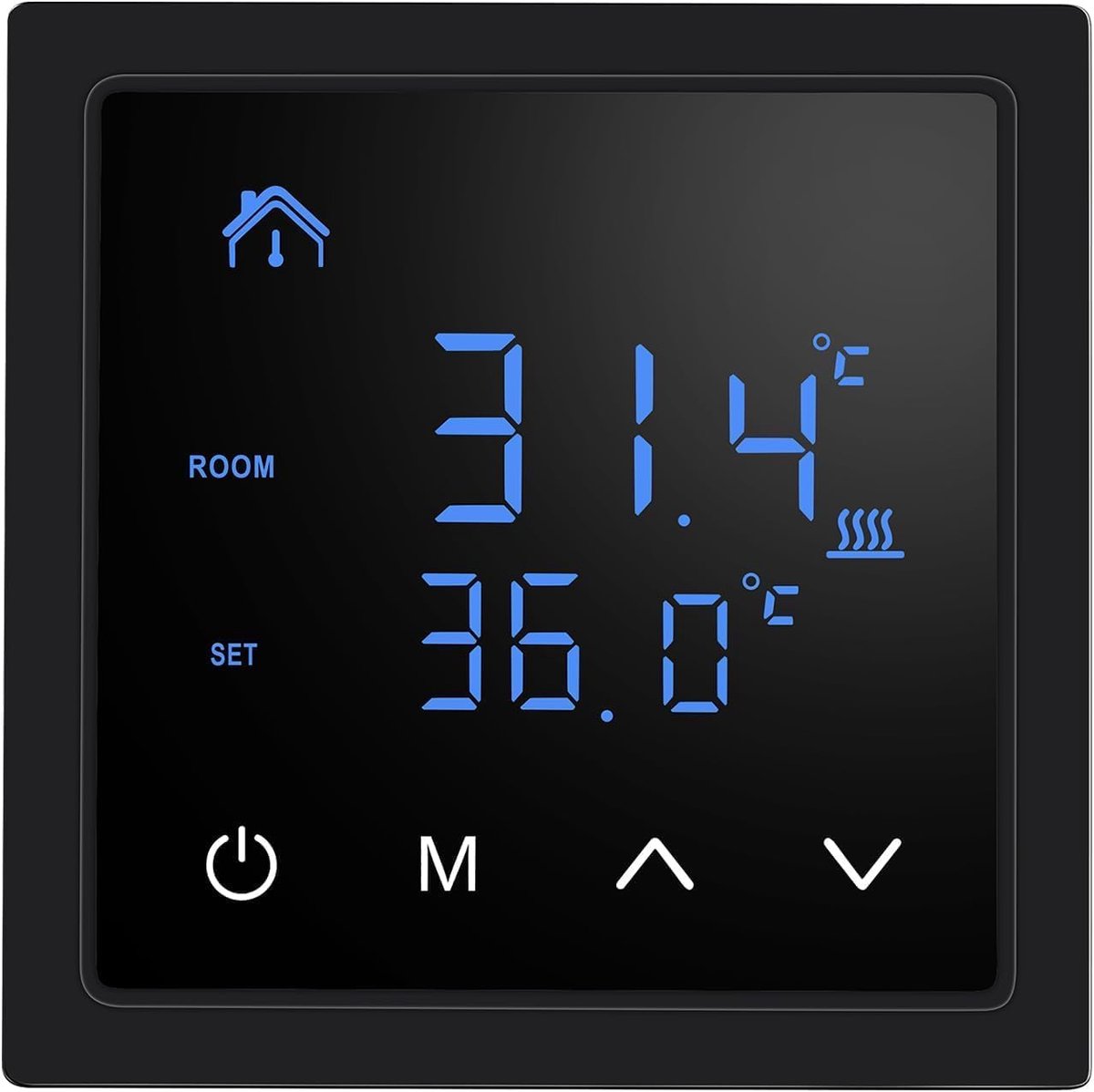SnelShoppen - Smart Thermostat 16A Vloerverwarming - Digitale Temperatuur Controller Wandmontage, Nauwkeurige Temperatuurregeling, Ondersteunt Binnen-