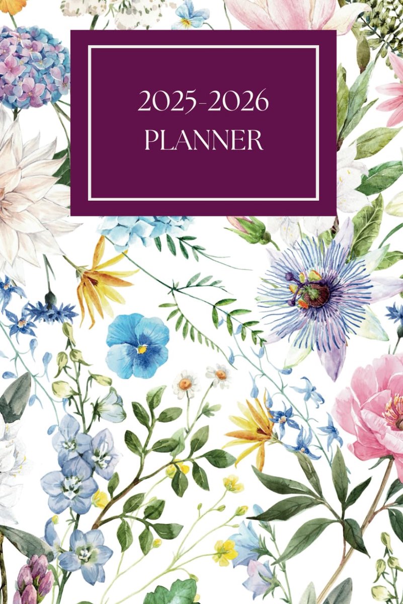 SnelShoppen - 2025-2026 Weekagenda met Bloemenomslag: Compact 6x9 Twee-Jaren Planner voor Stijlvol en Efficiënt Plannen, Perfect voor School, Werk en