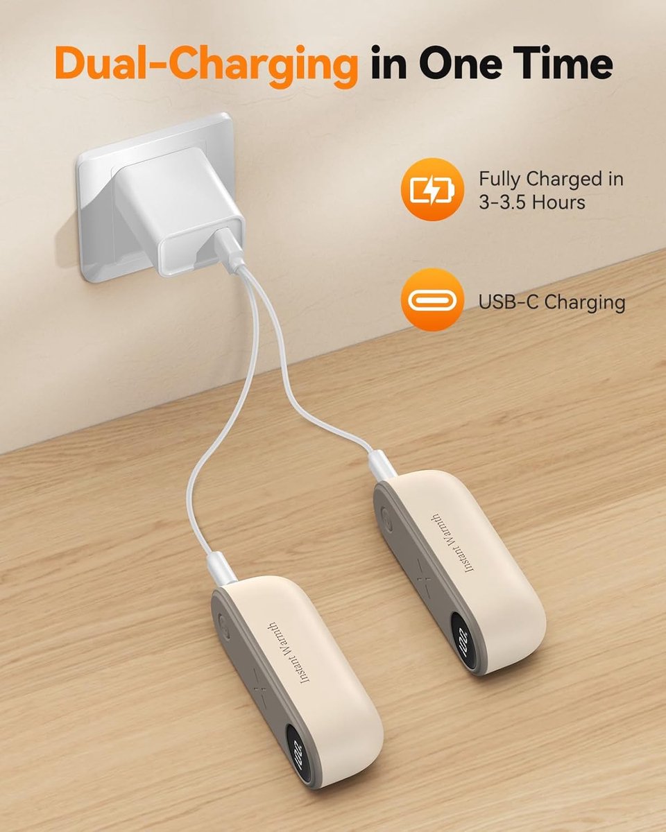 SnelShoppen - Handwarmers Oplaadbaar 2 Pack 8000 mAh Elektrische Handwarmers 2025 Magnetisch met 3 Warmtestanden tot 60 °C Perfect voor Buiten, Campin — cadeau in Sport & Outdoor - foto 7