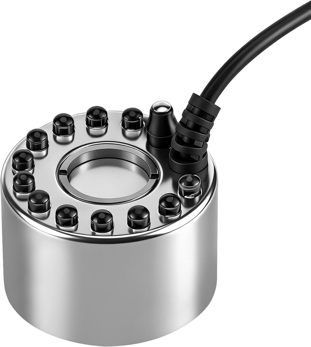 SnelShoppen - JSMTKJ Ultrasonic Nebulizer Mini Mist Maker 24V Adapter voor Waterfontein, Tuin, Vijver, Rock Garden, Sink - Verfrissende Water Mist Fog