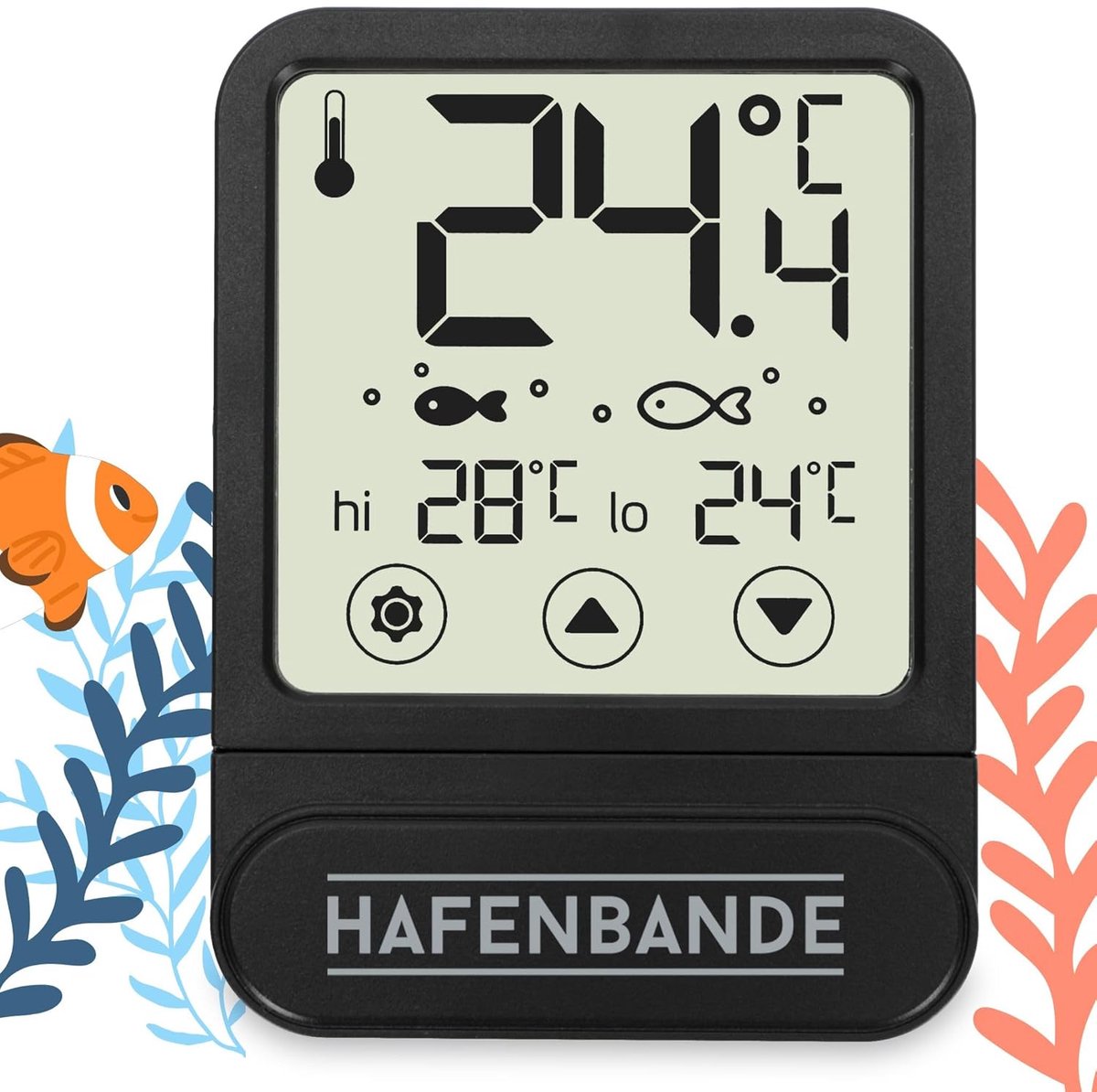 SnelShoppen - Digitale Aquarium Thermometer voor Buiten Bevestiging - Temperatuurweergave -10 tot +60 °C - Transparant en Compact - Ideaal voor Aquari