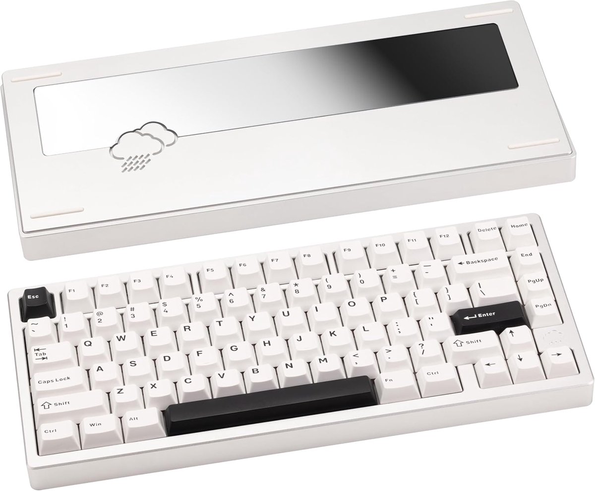 SnelShoppen - Mechanisch Toetsenbord met Aluminium Behuizing, HMX/JWK Switches, Ergonomisch, Bedraad en Draadloos, Lange Batterijduur, Zilver