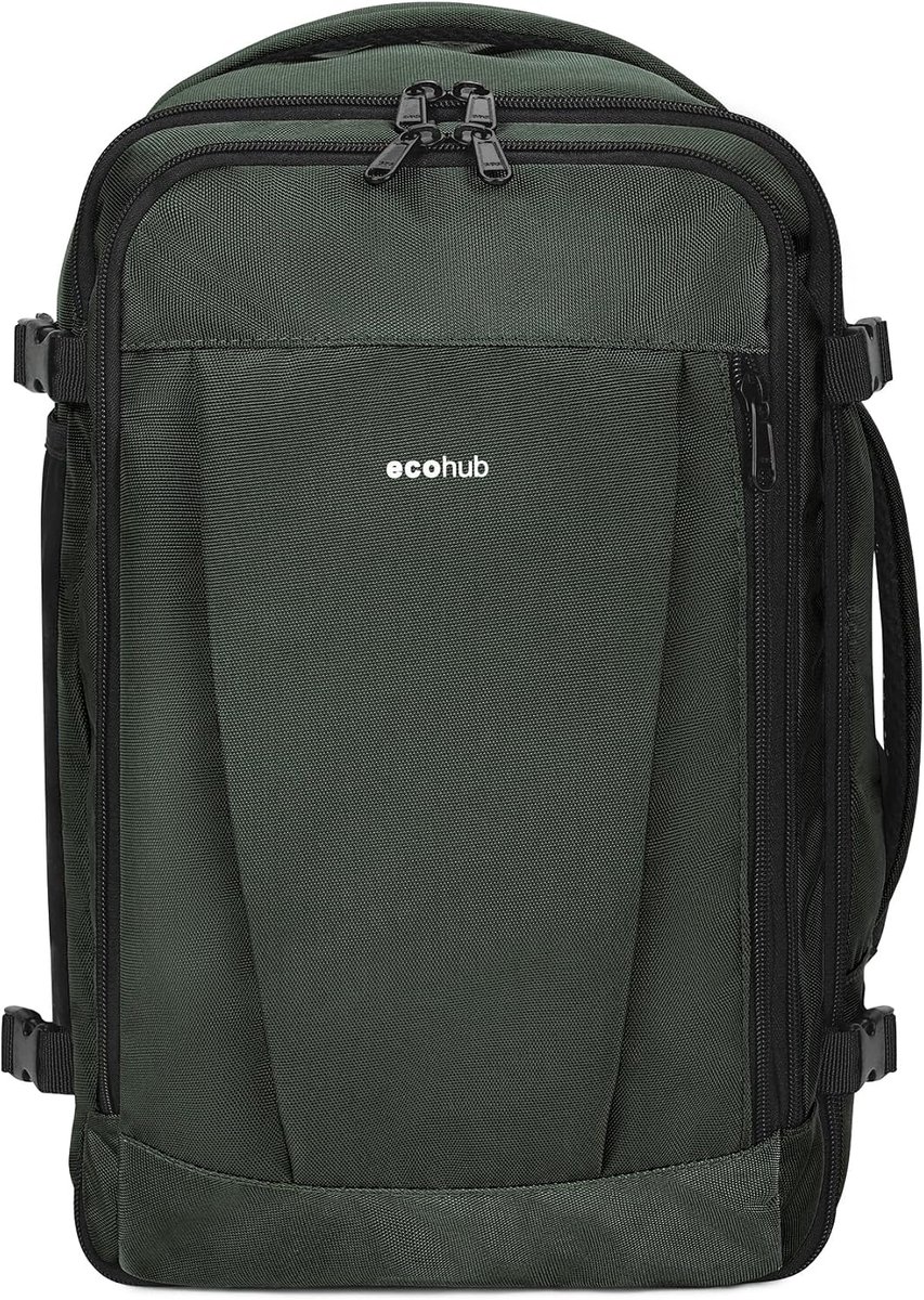 SnelShoppen - ECOHUB Easyjet Cabin Luggage 45x36x20cm, 31L Waterdichte Handbagage Rugzak, Recycled PET Onder Zitruimte Koffer, Reisbagage Voor Mannen