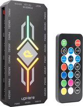 upHere ARGB & PWM Fan Hub – 9-Poorts Fan Controller – Inclusief Afstandsbediening – 5V 3-Pin ARGB & 4-Pin PWM – Moederbord Sync – Voor Gaming PC