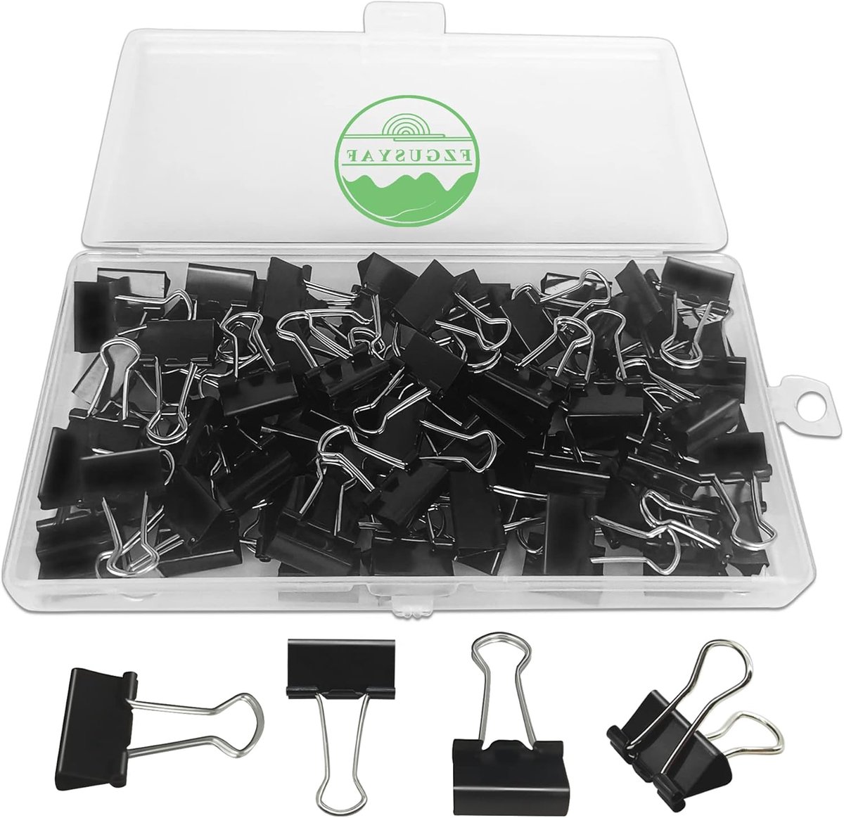 SnelShoppen - Pack van 50 Zwarte Dubbele Clips 19 mm - Document Clips voor Organisatie, Kantoor, School, Thuis, Bureau, Papieren, Documenten, Kantoorb