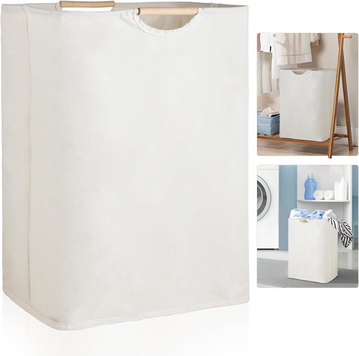SnelShoppen - Opvouwbare Wasmand Smal 53 x 39 x 27 cm - Ideaal voor Badkamer, Slaapkamer en Studentenhuis - Ruimtebesparend en Efficiënte Wasopslag