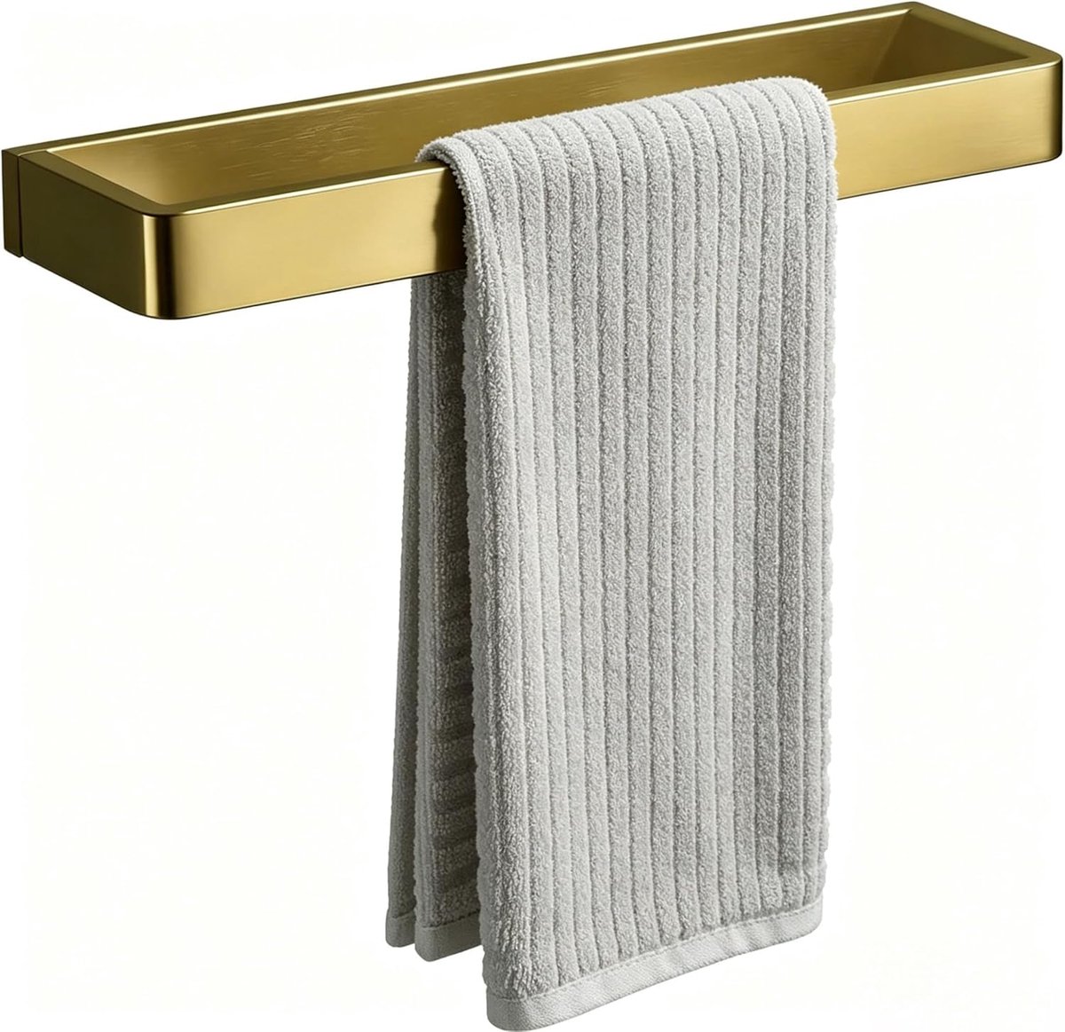 SnelShoppen - Badkamer Handdoekstang Geborsteld Goud 40cm - RVS Handdoekenrek Hanger Wandmontage - Moderne Badkamer Keuken Accessoires