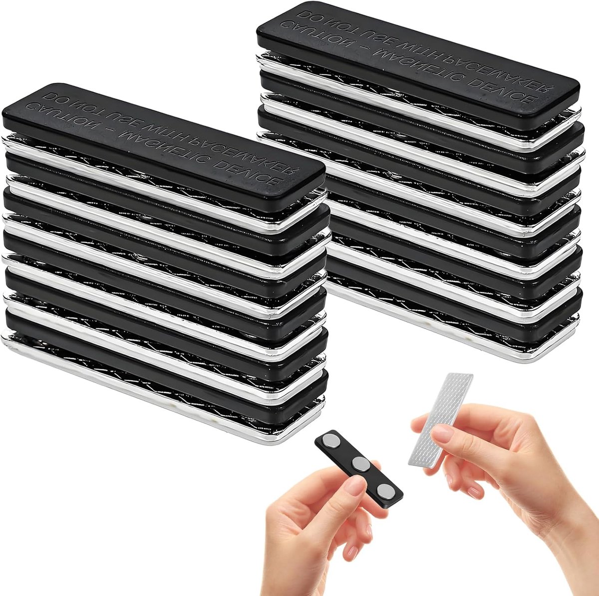 SnelShoppen - 12 Paar Magnetische Gordijnsluitingen met Lijm voor Zware Blackout Gordijnen - 4,2 cm Magneten voor Thuis, Tuin en Feestdecoratie