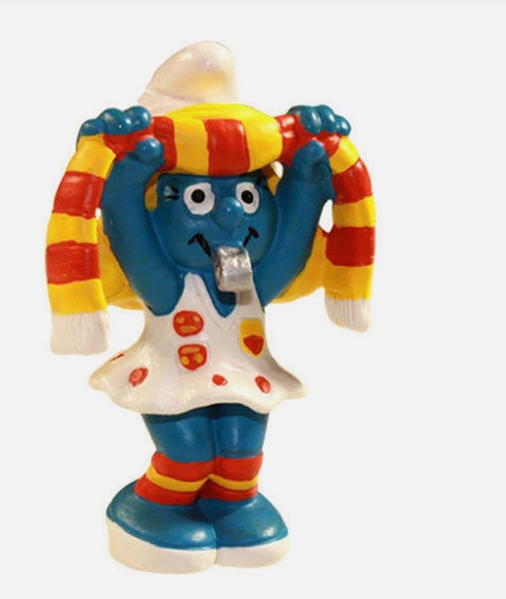 Smurfin speelfiguurtje schleich - Supporter voetbal - ca 6 cm