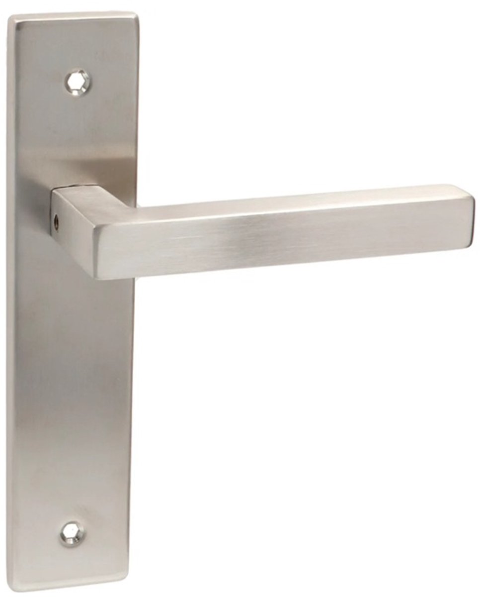 Avenue deurkruk op schild Cubic - RVS - Blind - Schild 210x46 mm