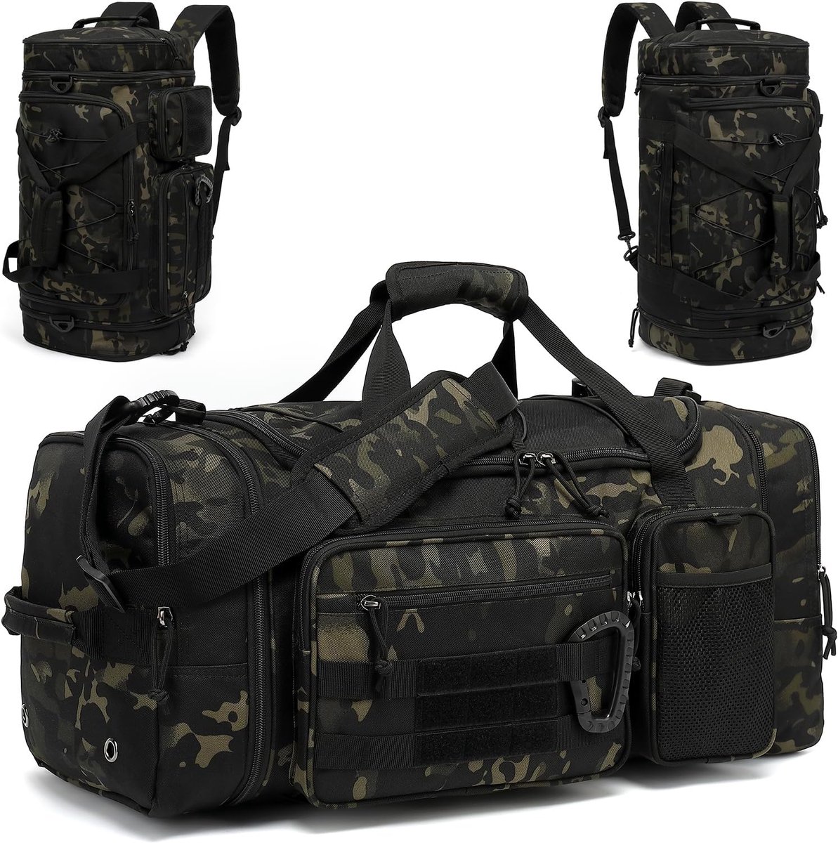 SnelShoppen - Sporttas & Rugzak Camo 55L - Ruimtebesparend, Lichtgewicht, Ideaal voor Weekendtrips, Outdoor Activiteiten, Business Trips, Reisbagage