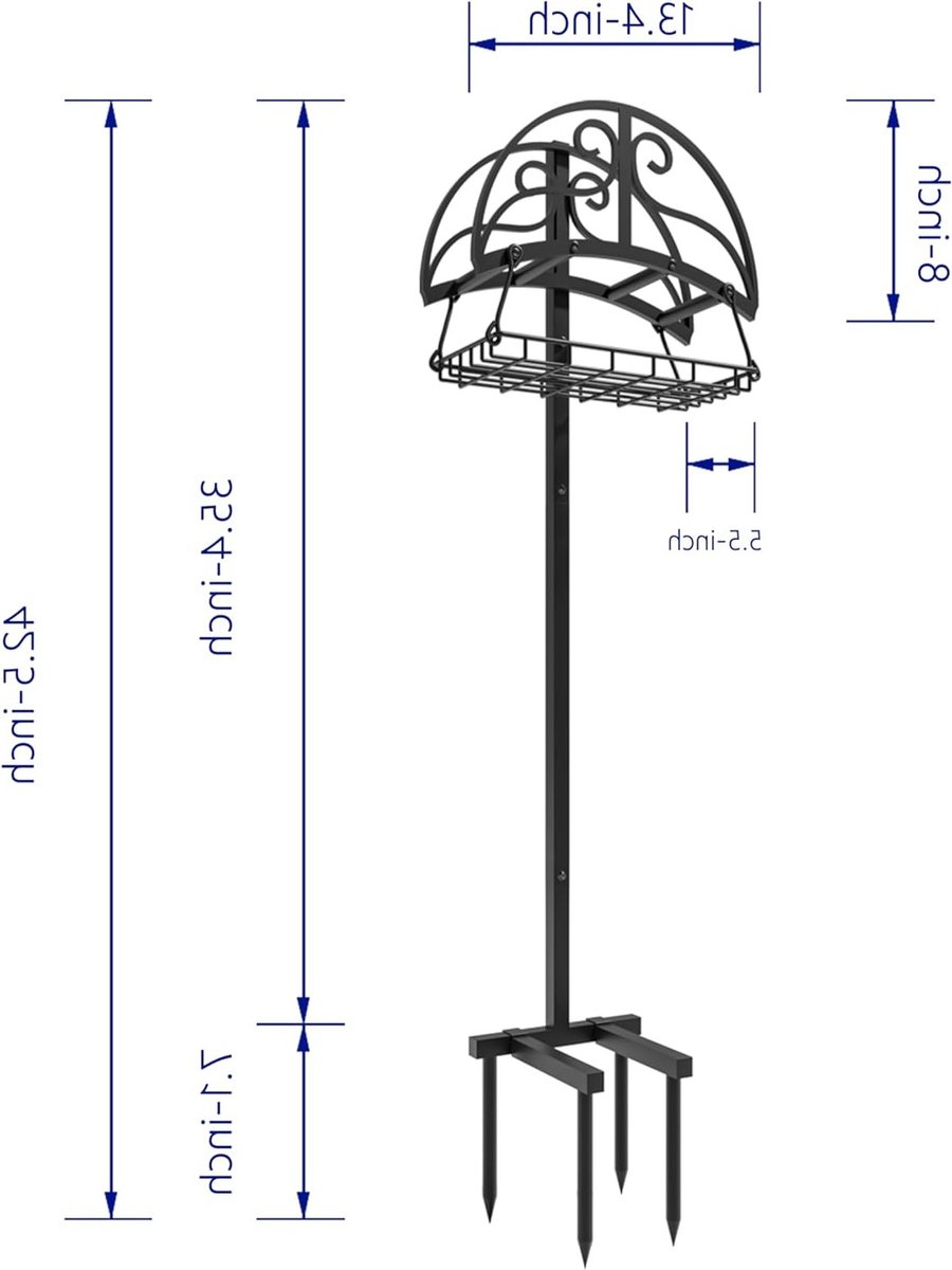Vrijstaande tuinslangorganizer met opbergmand - stevige slangstandaard, afneembaar ontwerp voor 150 ft slang, inclusief montagegereedschap en ruimtebesparend design