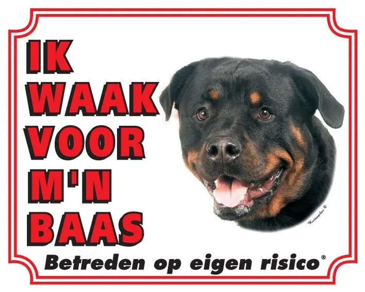 Bol.com Waakbord 12 Rottweiler 20x25cm aanbieding