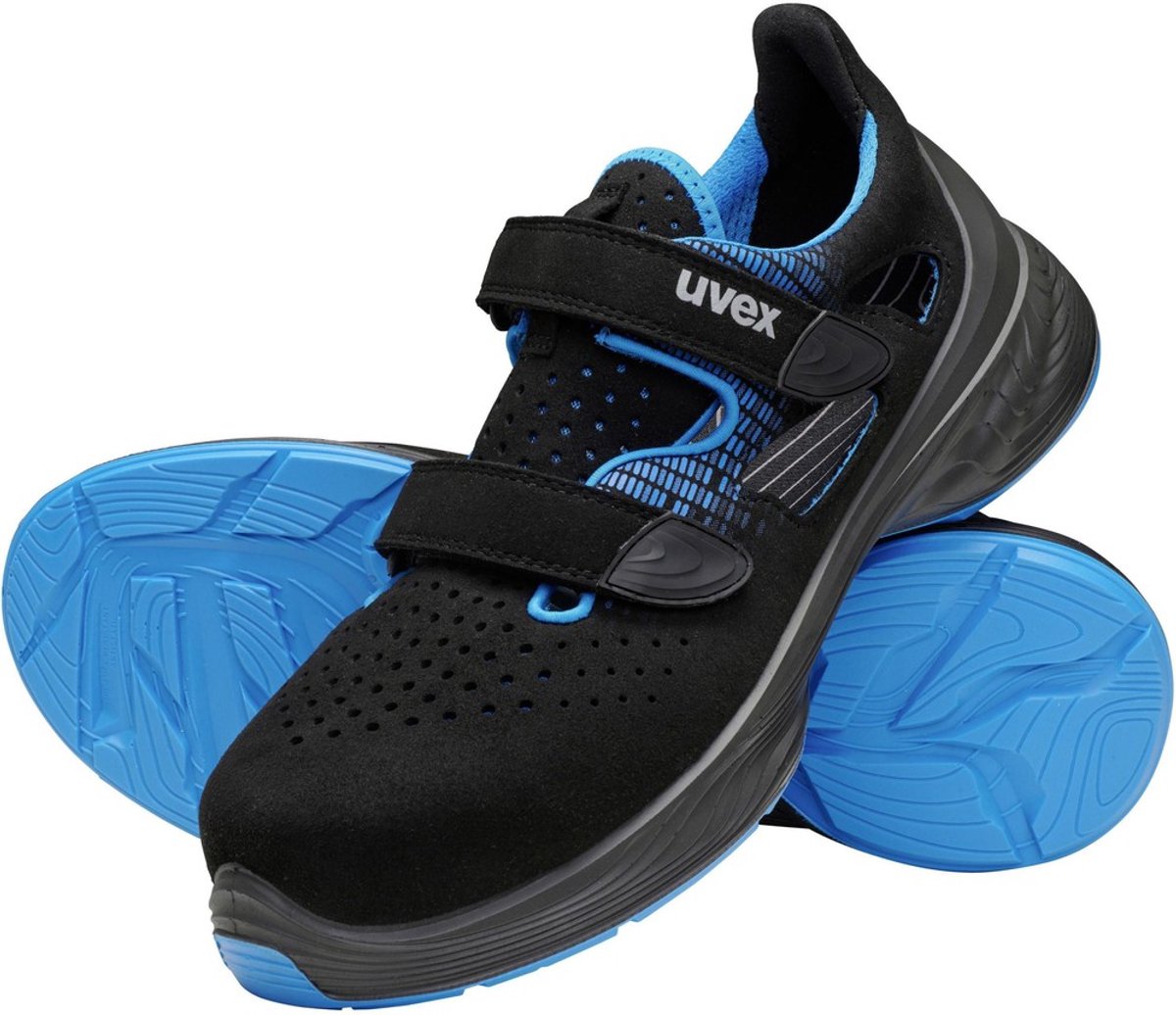 Uvex Veiligheidsit-schoen, sandaal 6848, zwart/blauw, PU