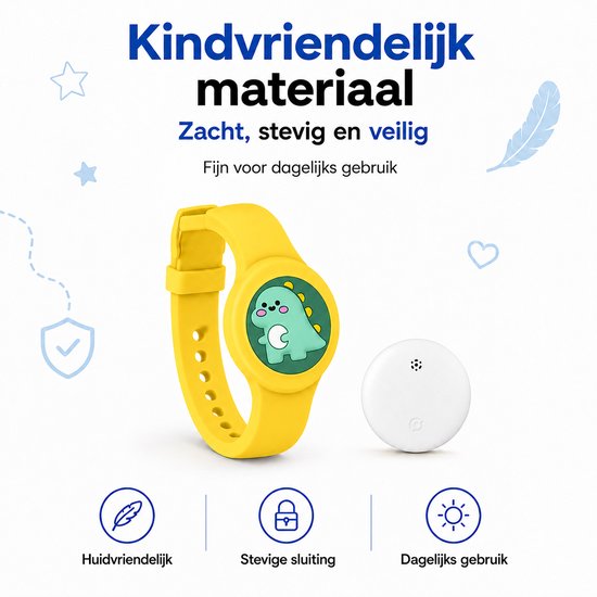 Kinder horloge - GPS armband - Werkt met Android Find My Hub - Waterdicht - Armband inclusief tracker - Met Geluidssignaal