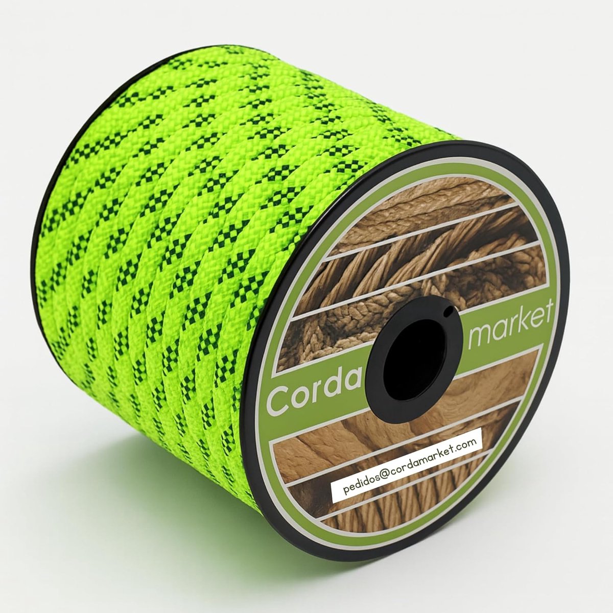 SnelShoppen - Polyester Touw 10 mm x 25 m Neon Groen - Hoogwaardige Sterkte en Zichtbaarheid voor Boot, Buitenactiviteit, Technische Decoratie
