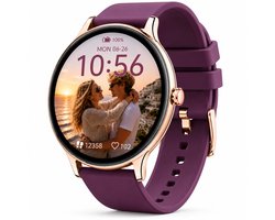 Smartwatch Dames - Bluetooth Bellen - 1.43'' AMOLED Ultra Clear Display - Ultradun Design - Hartslag, Slaap & SpO2 Monitor - Geschikt voor iPhone, Samsung & Android - 100+ Sportmodi - IP65 Spatwaterdicht - 3 Bandjes