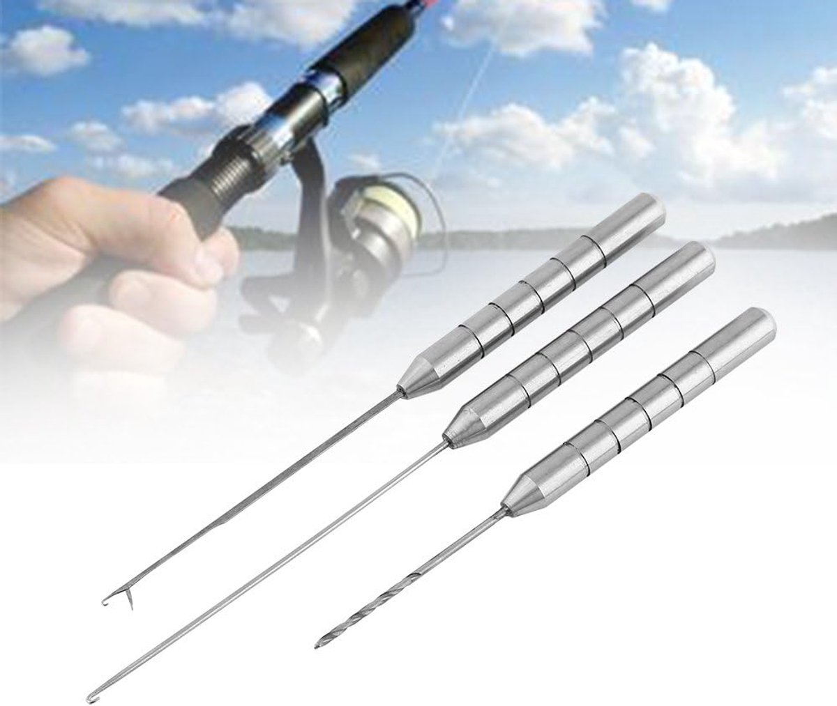 SnelShoppen - 3-in-1 Carp Fishing Aluminium Alliage Bait Needle Set - Duurzaam Vistuig, Ideaal voor Karpervissen, Compact en Handig, Vissers Benodigdh