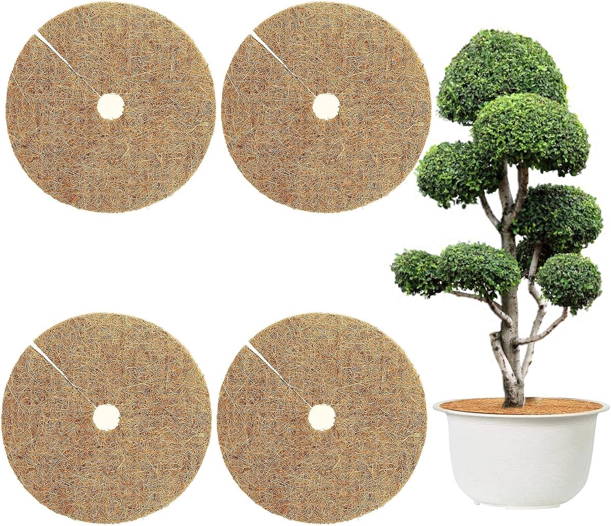 SnelShoppen - 4 Stuks 30 cm Kokosmatten, Kokosvezel Mat, Tuin Bescherming Tegen Vorst en Kou, Biologisch Afbreekbaar, Vocht- en Vorstbescherming voor