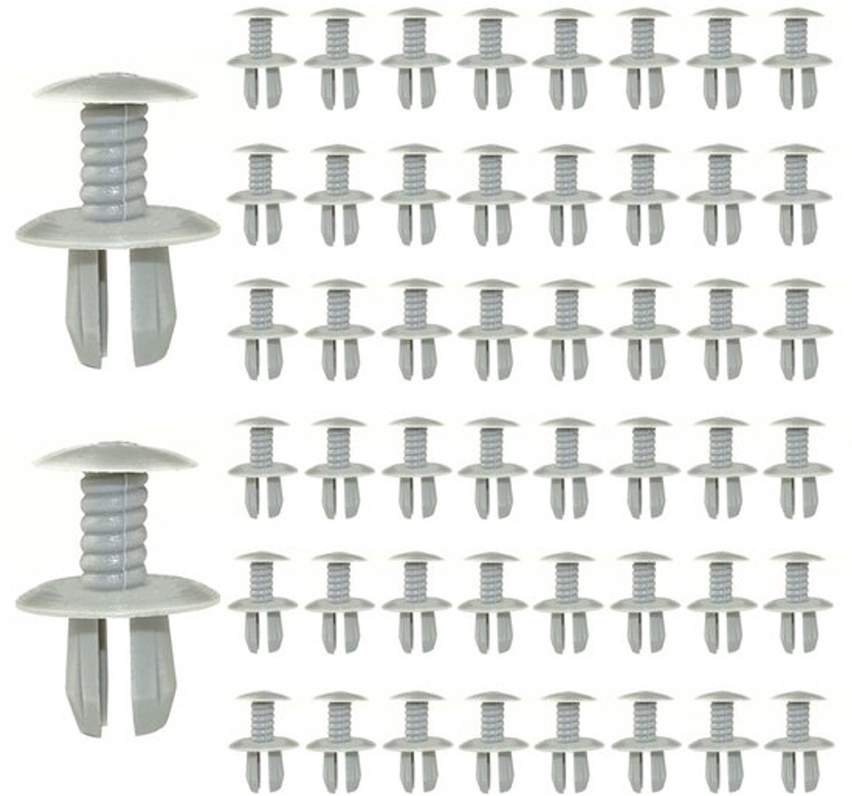 Paneelclips - Vervangingsclips - Duurzaam en betrouwbaar - Grijs - Klemmen voor VW T4 T5 - 50 stuks - Perfect voor carrosserie en trim