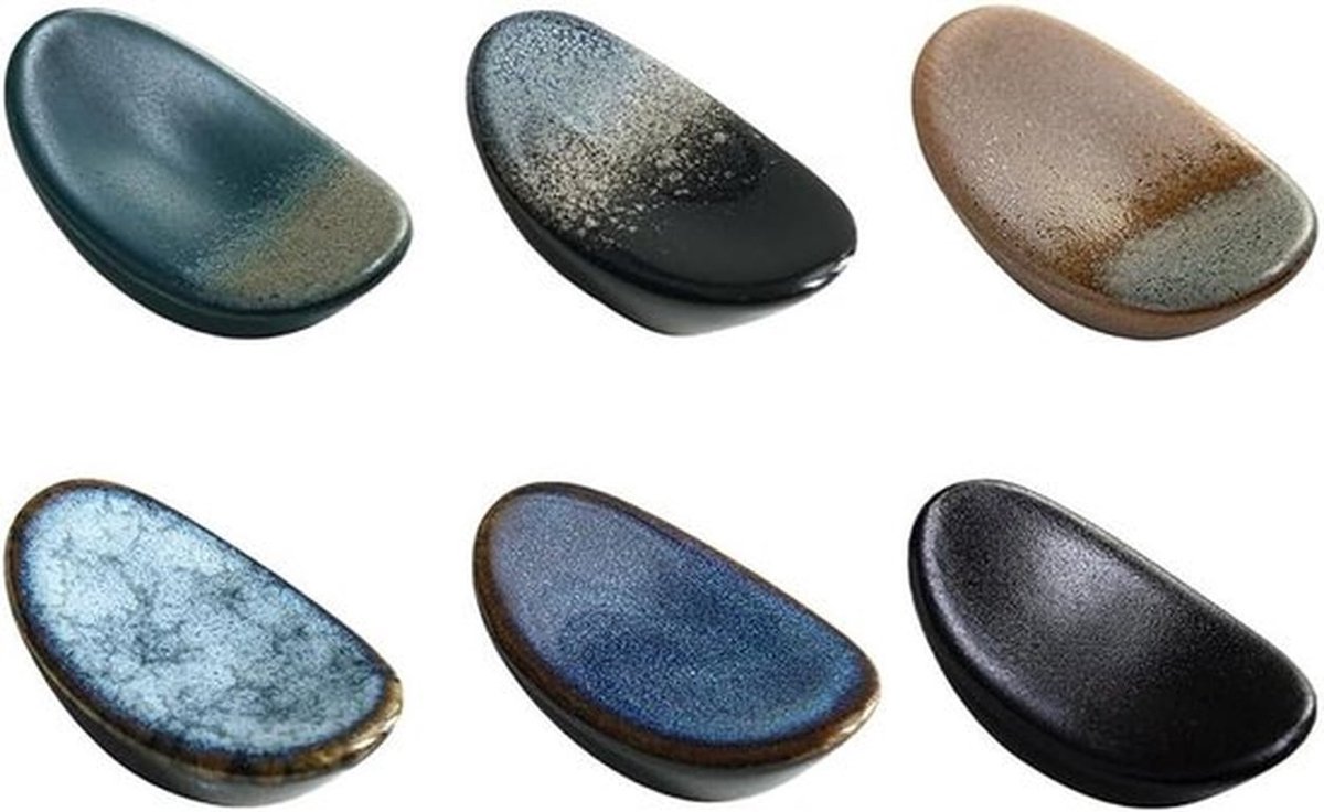 Eetstokjeshouder van keramiek voor op tafel - Decoratief en functioneel - Geschikt voor eetstokjes, lepel en vork - Keukengerei organizer - Stijlvolle Japanse look met rustieke uitstraling