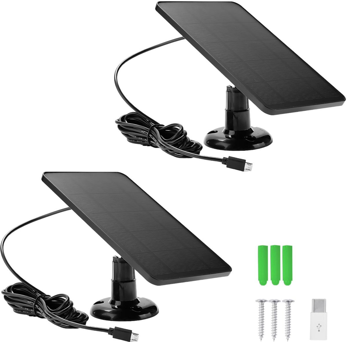SnelShoppen - Solar Panel Ring Camera 4W - Oplaadbare Buiten Surveillance Camera met 360° Verstelbare Houder en 3M Type C Oplaadkabel - Ideaal voor Bl
