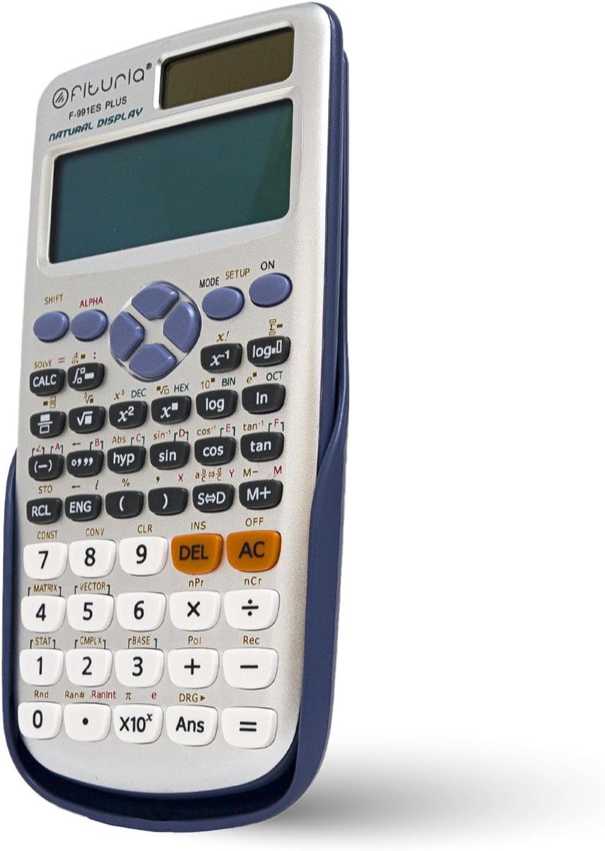 Thijox - Wetenschappelijke digitale rekenmachine op zonne-energie F-991ES, 2-regelig display, ideaal voor school, universiteit en engineering, compact