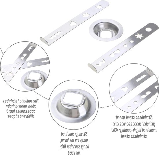 2-delige spuitmond set voor gebak, roestvrijstalen accessoires voor koekjes en taarten, geschikt voor MUM4/MUM5 keukenmachines — afbeelding 2