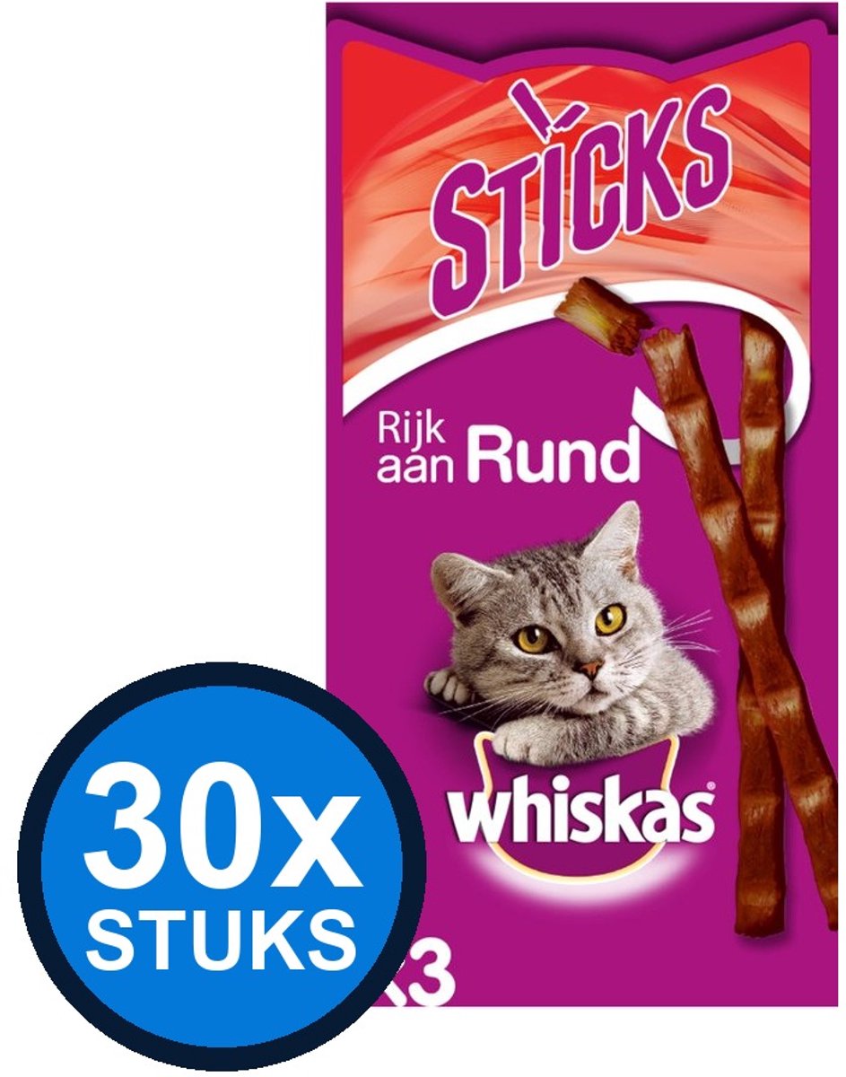 30x Whiskas - Catsticks Rund - Kattenvoer Snacks - 18 g