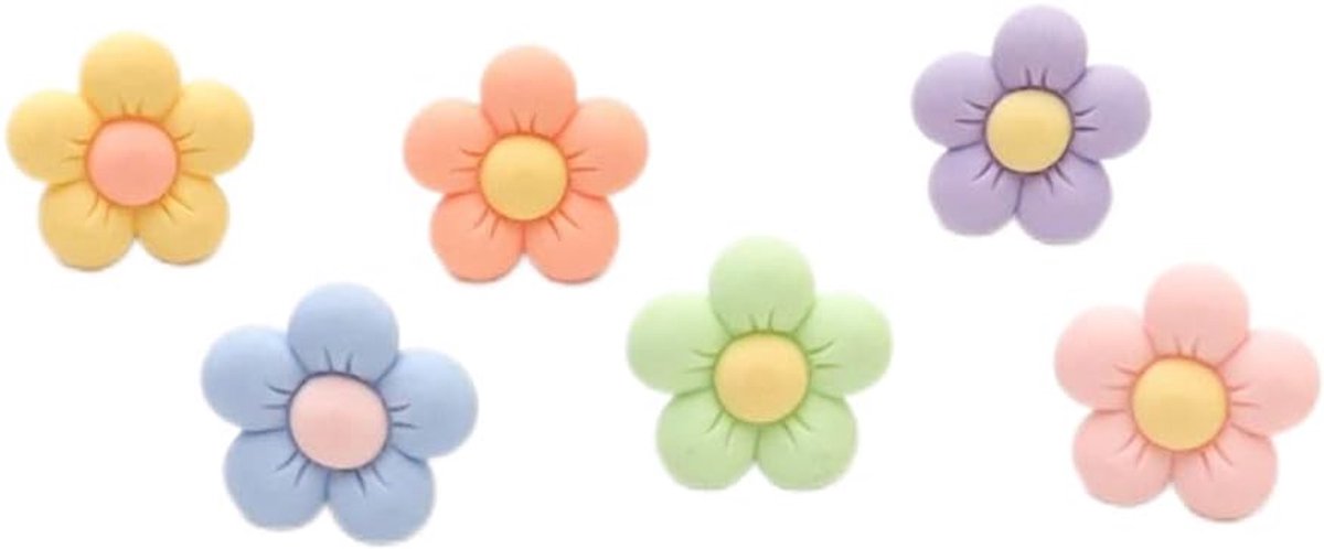 SnelShoppen - 6 Stuks Autoluchtverfrissers Clips - Bloem Aromatherapie Accessoires - Decoratie voor Auto, Woonkamer, Kantoor - Duurzaam, Kleurrijk en