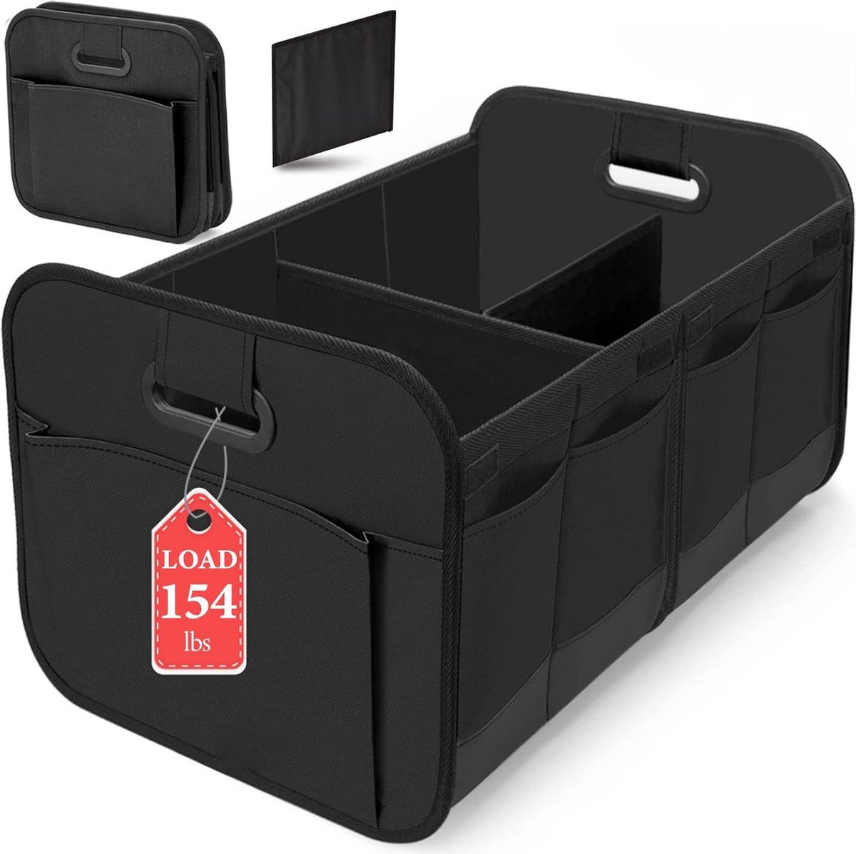 SnelShoppen - Trunk Organizer - Vouwbare Auto Opbergbox met Handvat - Waterdichte Opbergtas - Meerdere Compartimenten voor Truck, SUV, Jeep - Hoogwaar
