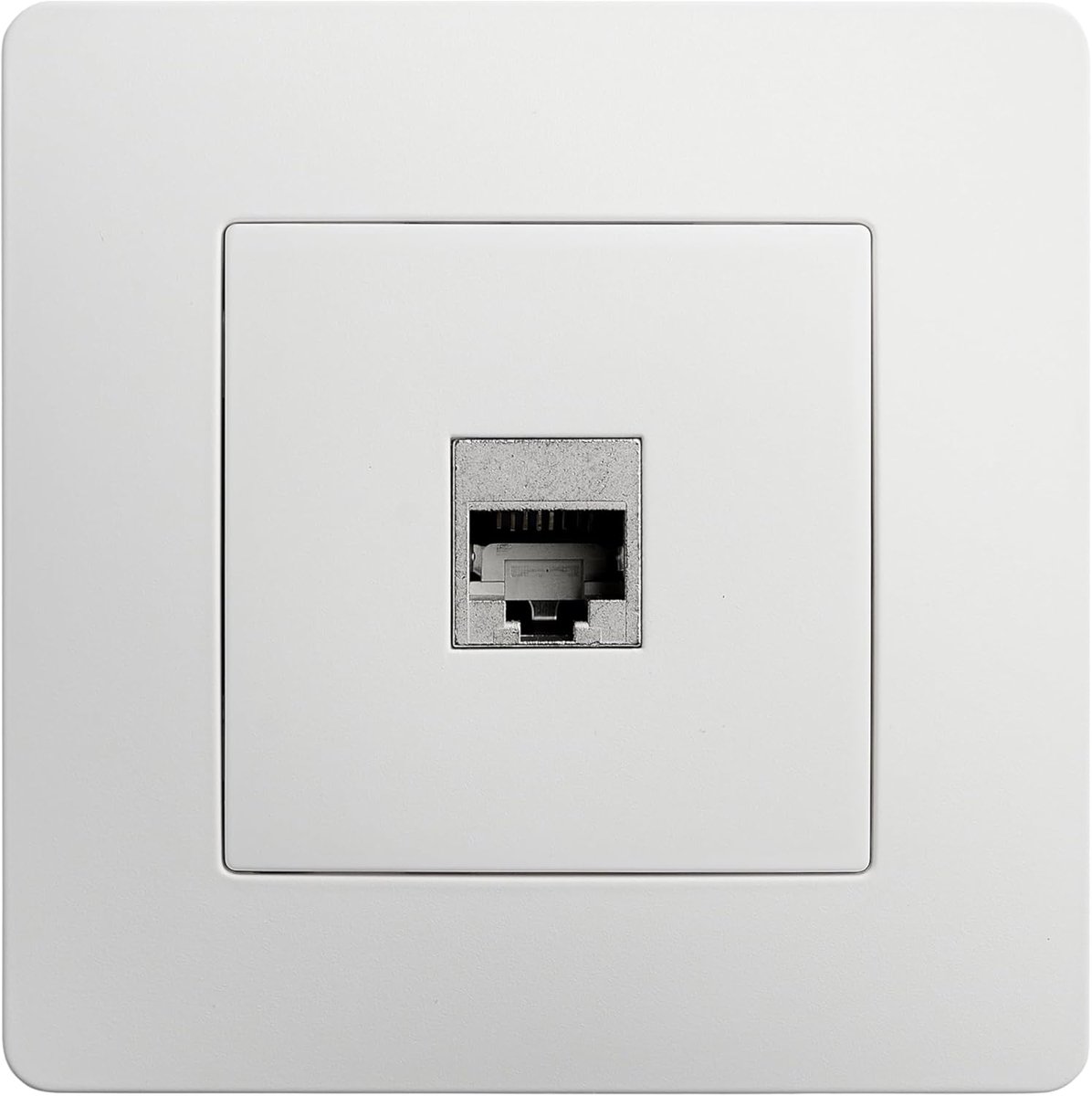 SnelShoppen - High Speed Ethernet Wandcontactdoos RJ45 Cat.6 - Flush-mounted - Wit - 85x85x36 mm - Ideaal voor Computer, Smart TV, Printer, Telefoon
