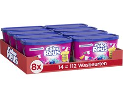 Color Reus 3+1 Power Caps Wasmiddel Capsules | 8 x 14 wasbeurten | 112 wasbeurten | Voordeelverpakking
