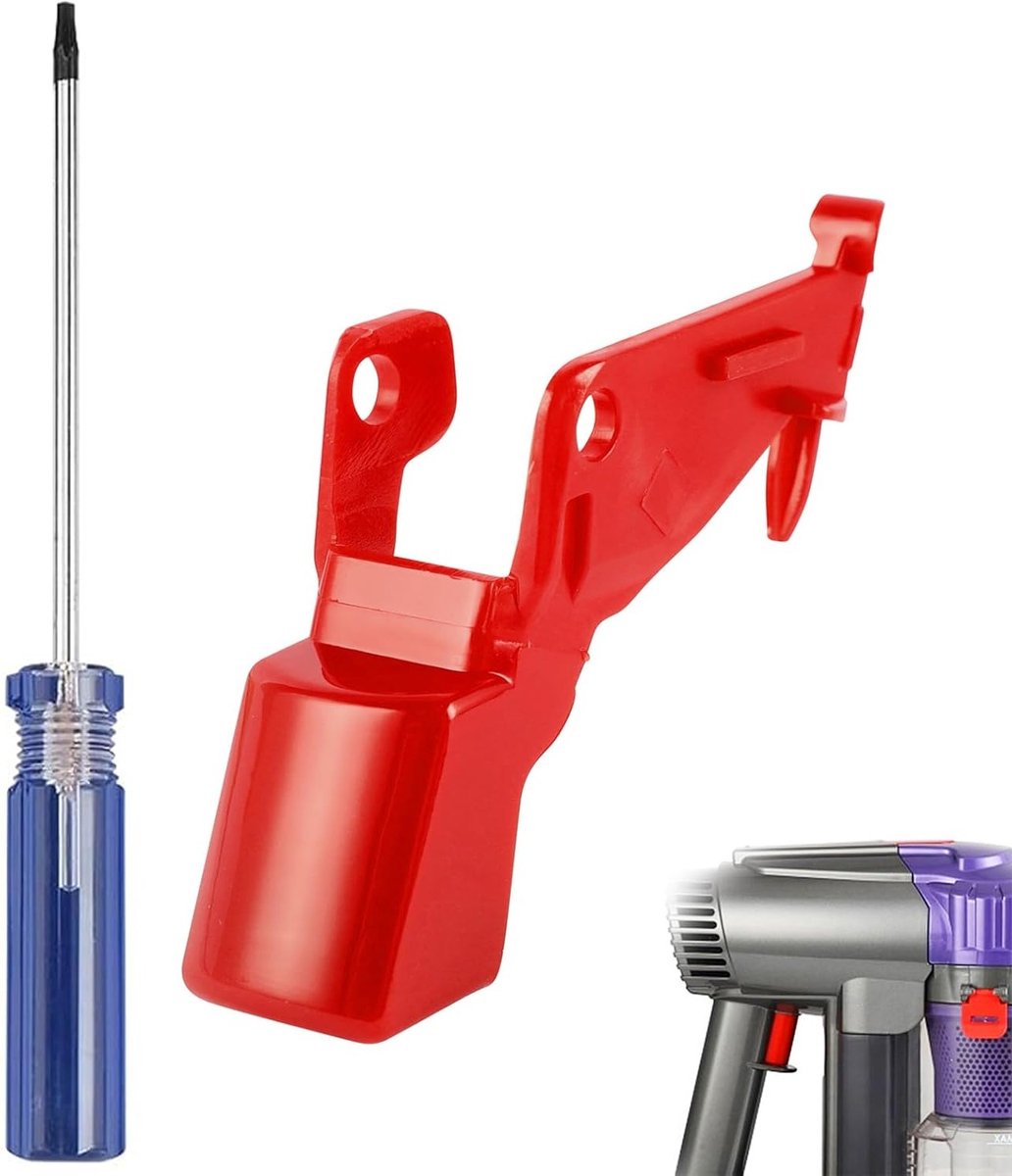 Vervangende onderdelen voor Dyson stofzuiger: versterkte schakelaar, schroevendraaier en accessoires