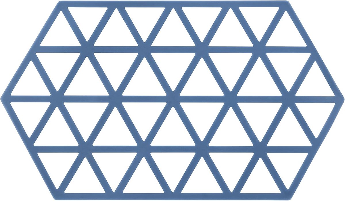 SnelShoppen - Krumble Pan Coaster - Hittebestendige Silicone Pan Coaster - Hexagonaal Lang - Blauw - Keukenaccessoires en Tafelbescherming voor Eten e