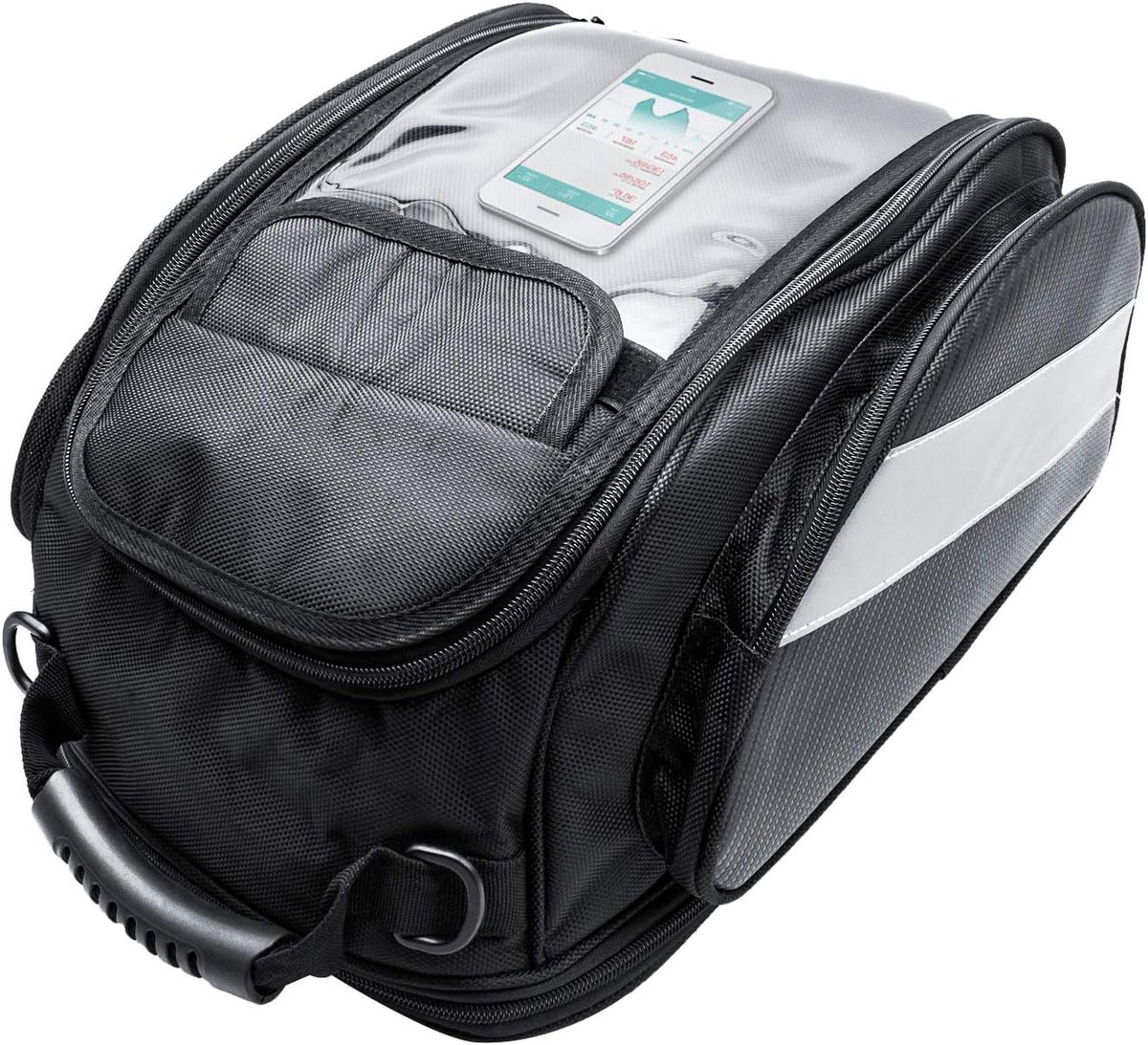 SnelShoppen - Waterproof Motorfiets Tank Backpack - Oxford Zadel Tas - Zwart Magnetische Motor Bag met Groot Venster - Universele Rugzak voor Honda, Y