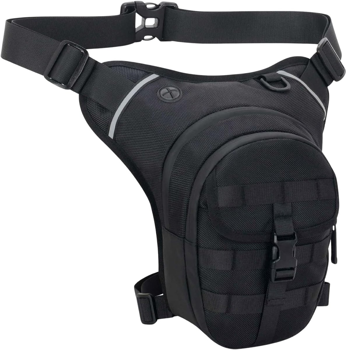 SnelShoppen - Waterproof Motorcycle Leg Bag voor Mannen en Vrouwen - Sportieve Tactical Heuptas voor Reis, Camping, Trekking en Fietsen - Zwart, Verst