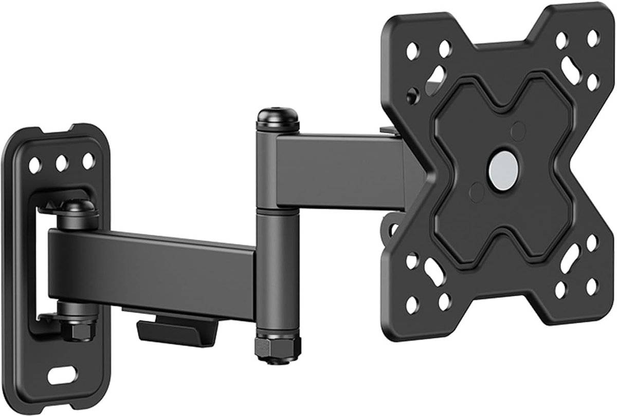 SnelShoppen - TV muurbeugel met 3 draaipunten, geschikt voor 13-32 inch schermen, tot 20 kg, VESA 75x75 en 100x100, flexibele monitorarm voor optimale
