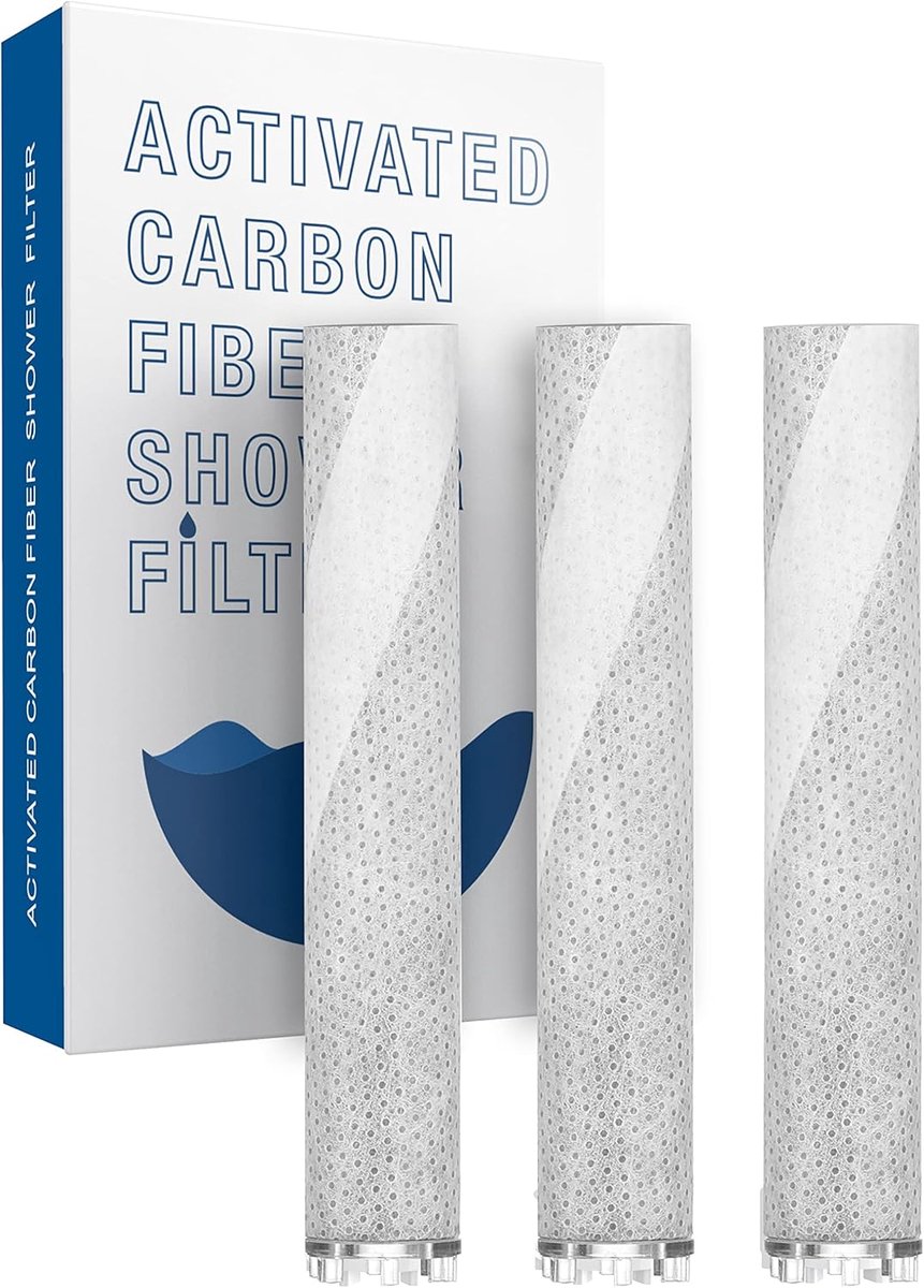 SnelShoppen - 3-Pack Koolstoffilter voor Douchekop Filters tegen Kalk uit Hard Water | Ges