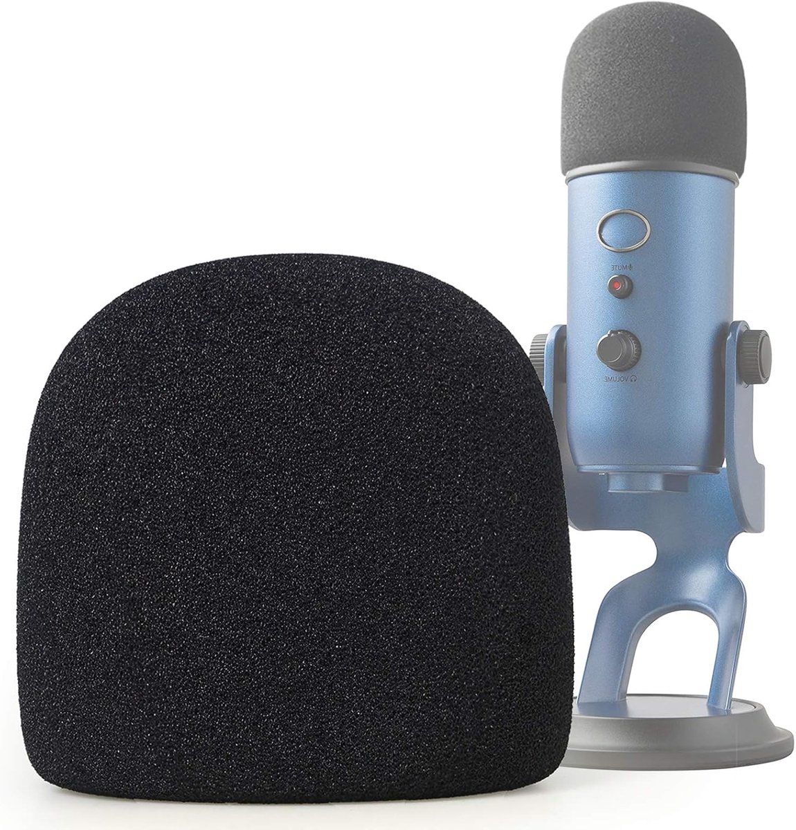 SnelShoppen - Microfoon Foam Windscreen Cover voor USB Microfoons, Zwart, Geluidsisolatie, Verbeterde Opnamekwaliteit, Geschikt voor Blue Yeti en Meer