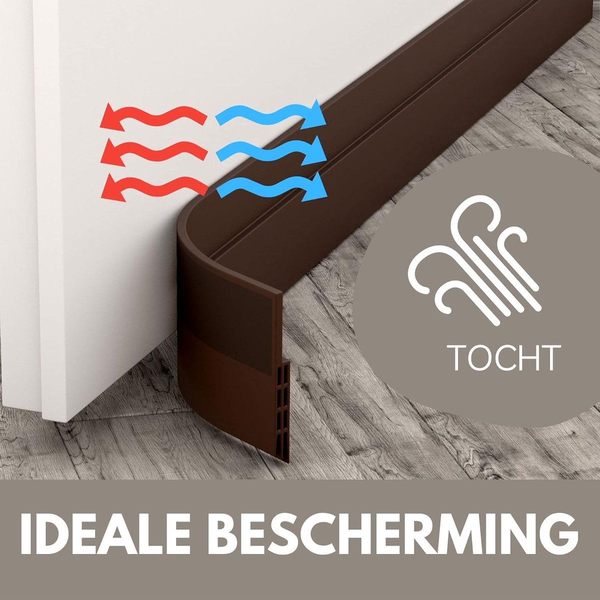 SnelShoppen - Vellure Deur Dichtstrip - Premium Zelfklevende Deurafdichting - Geluidsisolatie, Koude Bescherming, Ideaal voor Voor- en Achterdeuren (5