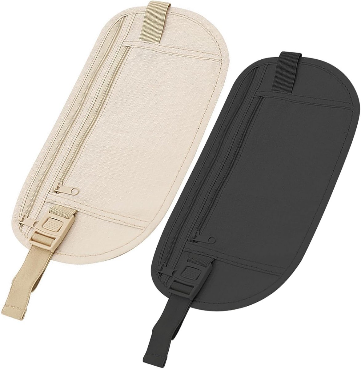 Set van 2 Platte Heuptassen, Waterdichte en Antidiefstal Heuptas met RFID-bescherming voor Reizen en Festivals, Geschikt voor Mannen en Vrouwen