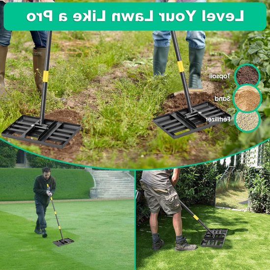 Grasmaaier Hark voor het Egaliseren van het Gazon, 157 cm, Roestvrij Staal, Tuingereedschap voor een Perfecte Grasoppervlakte en Efficiënte Tuinonderhoud — afbeelding 5